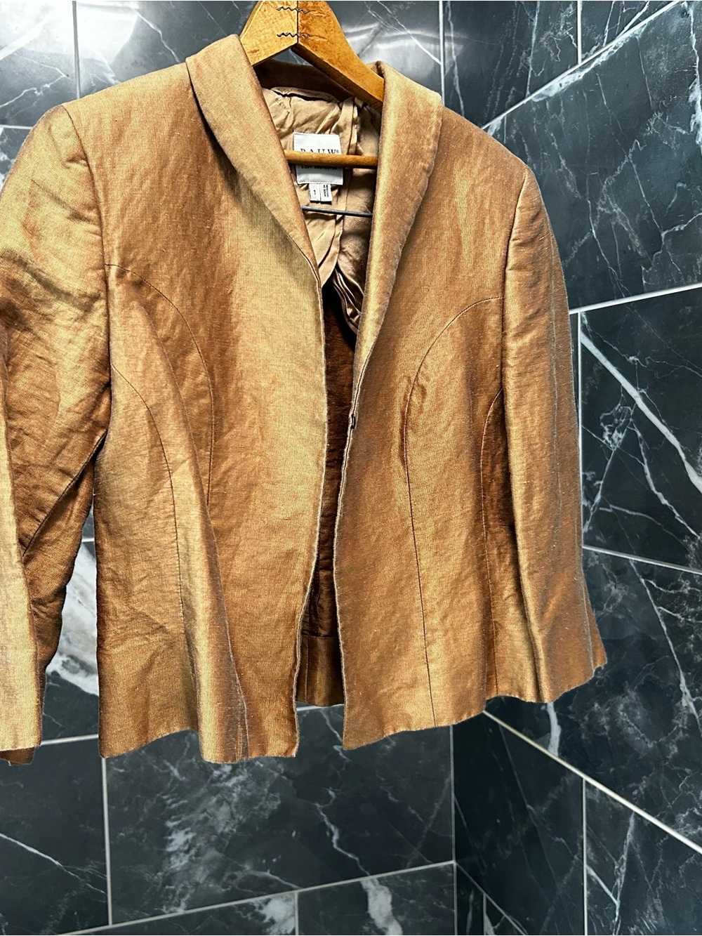 Pauw Amsterdam Metallic Bronze Open-Front Blazer